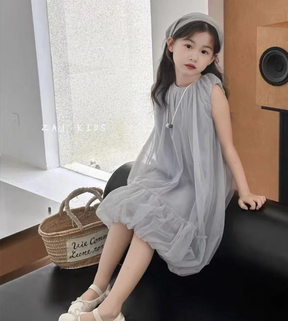 女童飞袖连衣裙儿童夏季2025新款YH240120