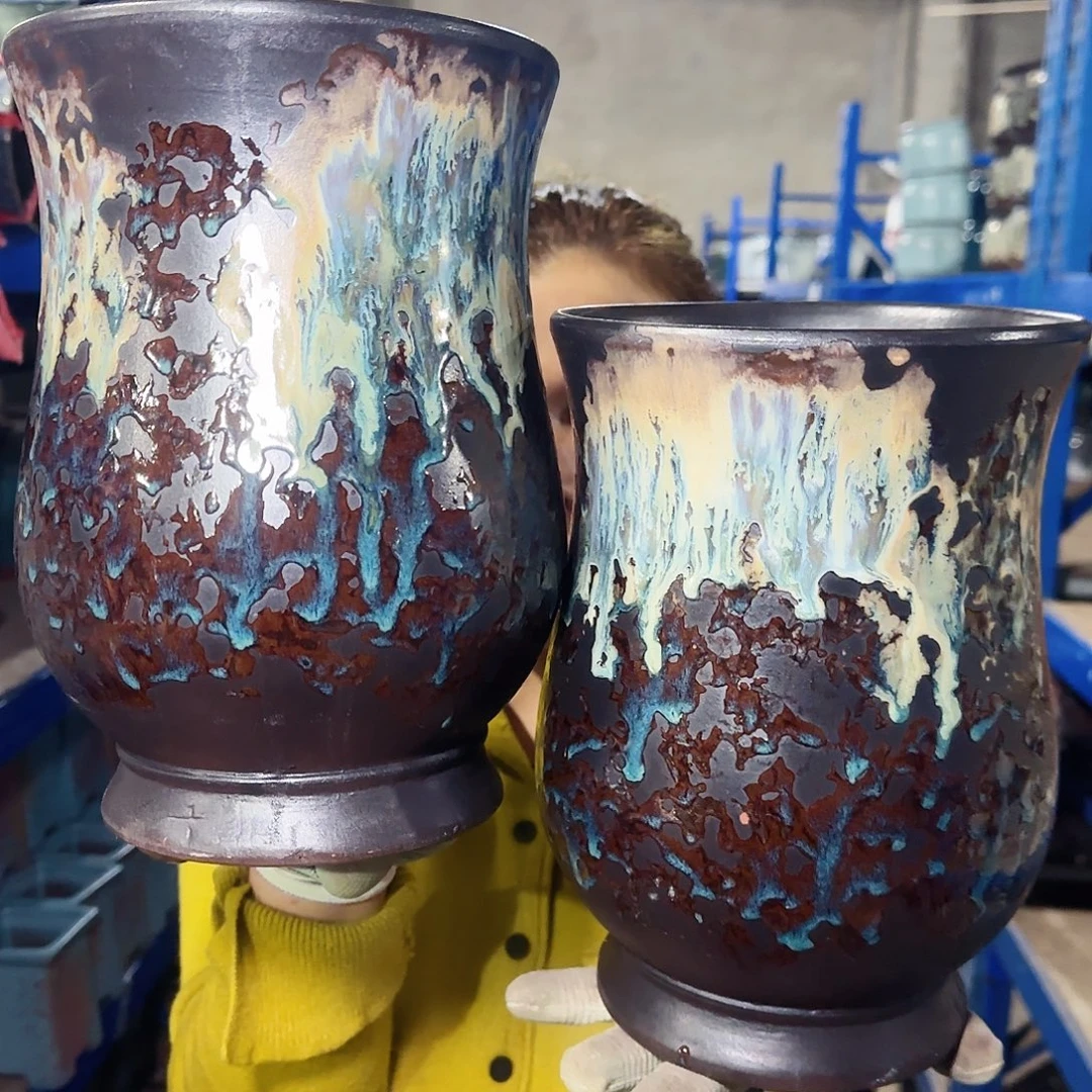 紫砂花盆高25口17