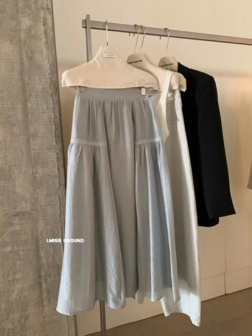 imiss@60788 （57天丝）韩系蕾丝松紧半身裙 7-4