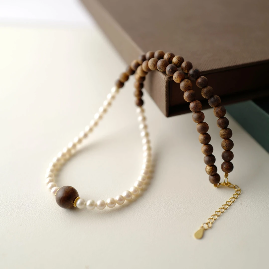 沉香奇楠沉香圆珠项链锁骨链 六 L240370