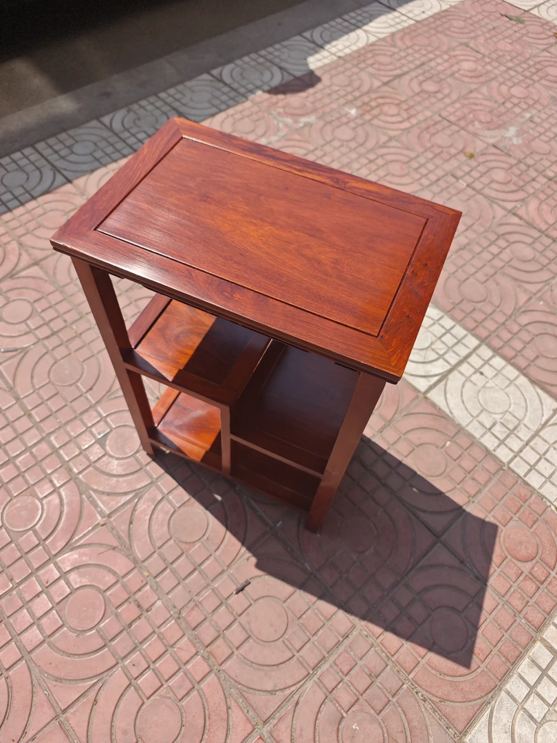 红木实木茶几中式雕花置物架多层花架茶边柜