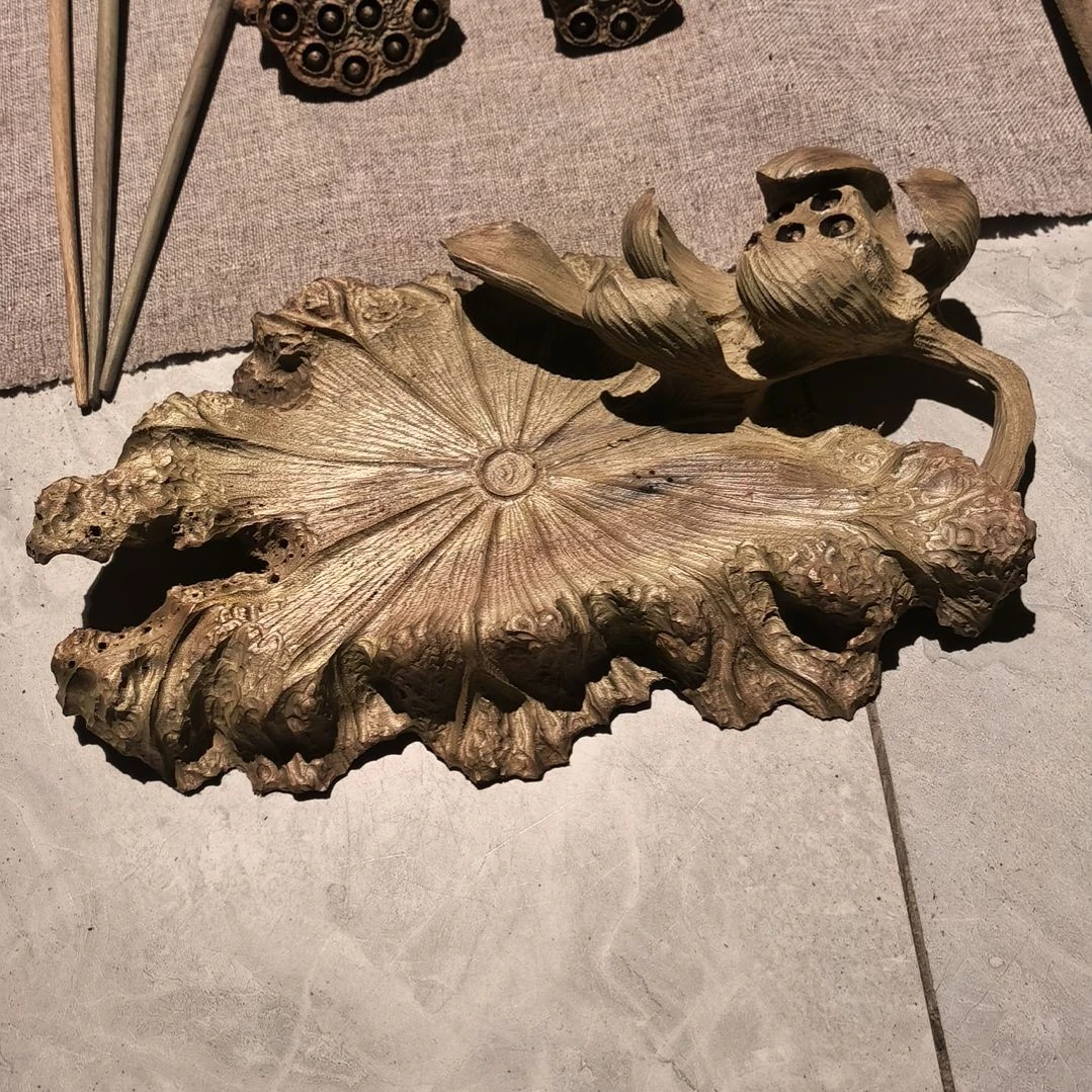 阴沉木易*手工壶承乌木金丝楠。