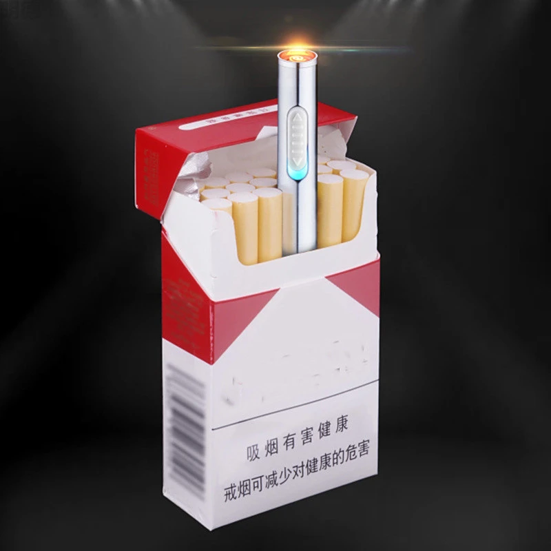 迷你usb充电打火机静音小巧个性金属防风无声点烟器创意男女礼物