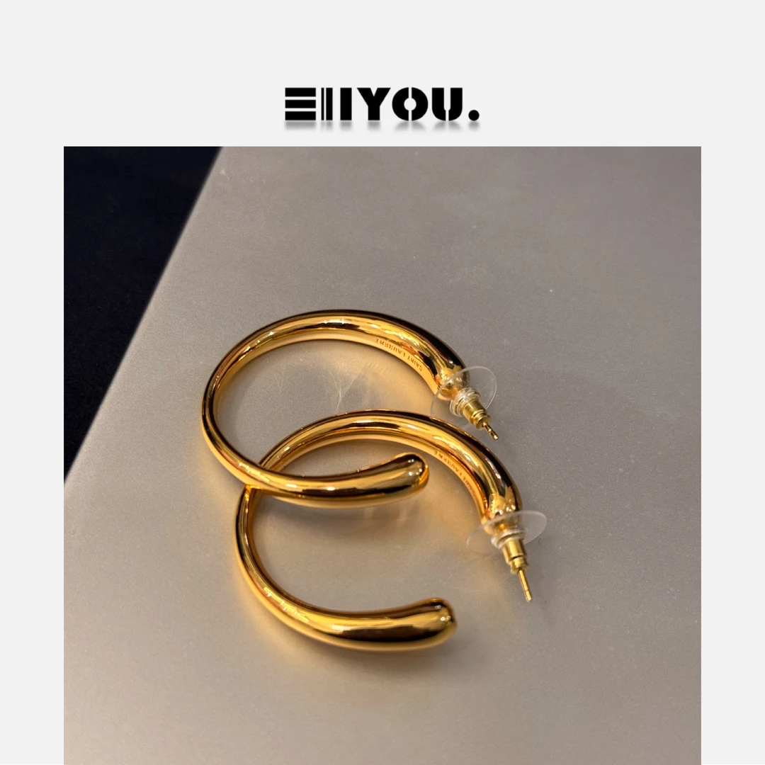 合金耳饰 合金耳饰 【ENYOU定制】配饰 金色圈圈一对 耳环