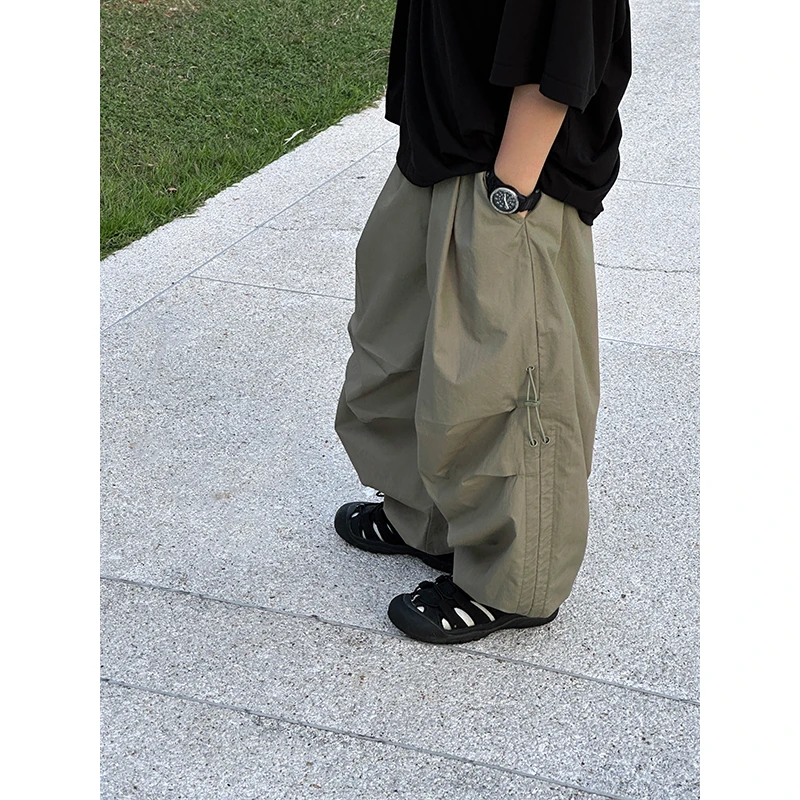 【现货】略略童装儿童夏款纯色简约韩版宽松休闲裤252KZ3588