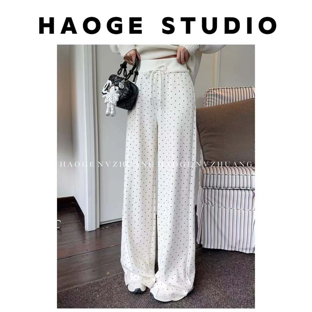 浩哥严选●波点裤HGQ5XXK3809A休闲裤预显瘦垂感百搭时尚秋设计款