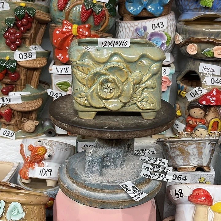 紫砂花盆粗陶材质多肉花盆