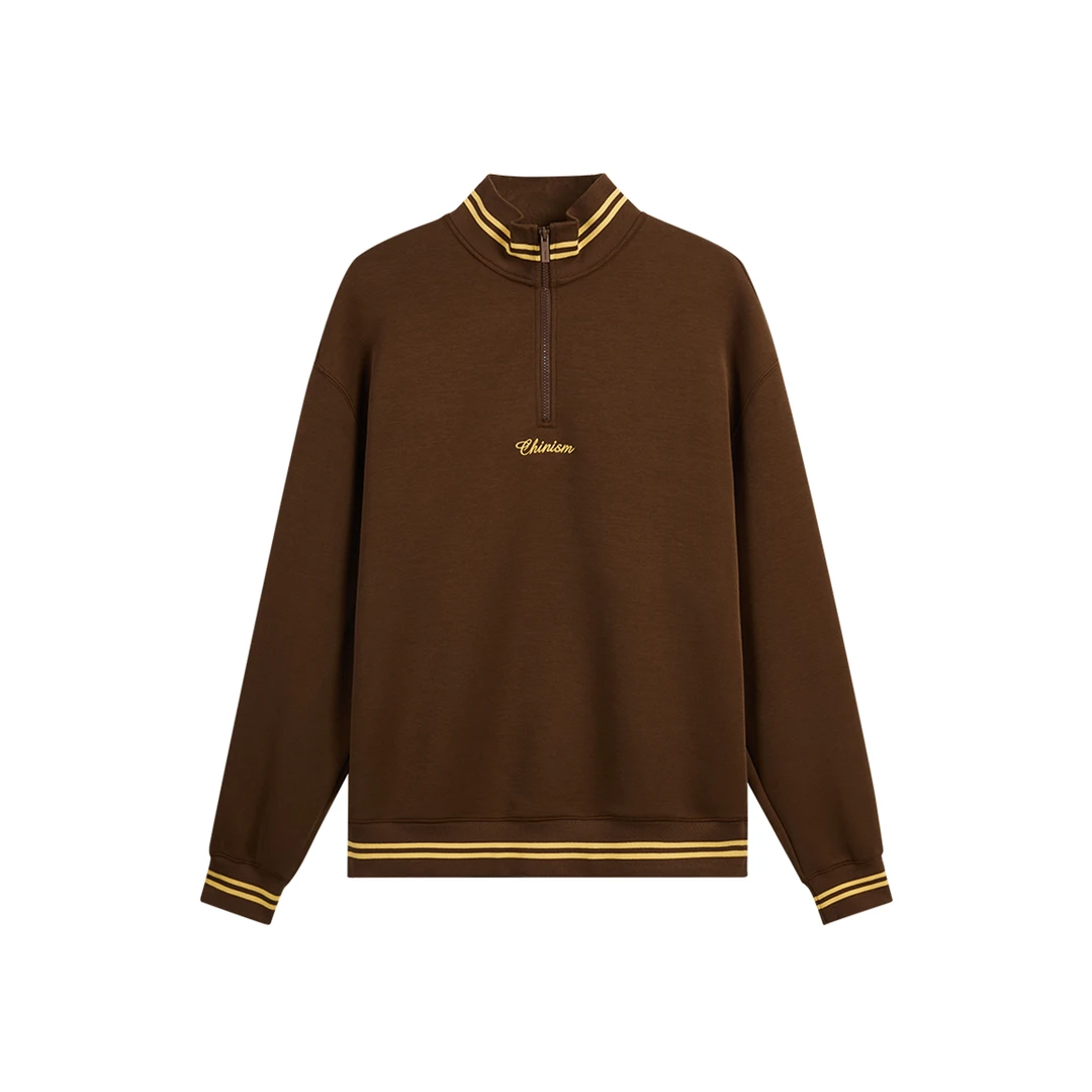 CHINISM赤尘 立领polo卫衣男秋季空气层半拉链运动上衣5026