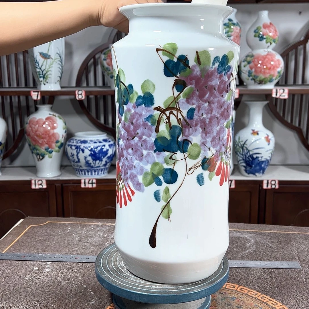 摆件景德镇陶瓷书紫藤