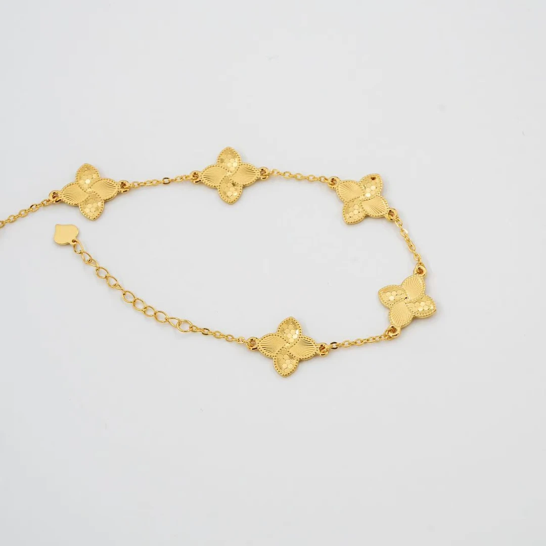 Q/J【老花五花手链】足金999精工5G