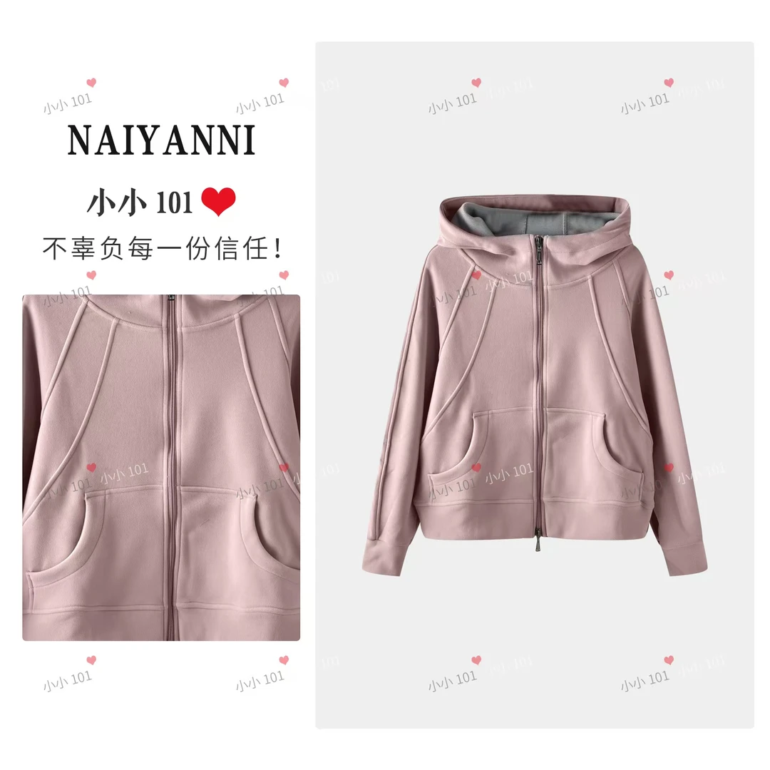 【QQI】蔷薇玫瑰石墨烯短款宽松休闲外套长袖连帽QQI01