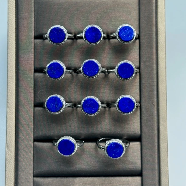 青金石圆牌开口戒指多样性发货L09911