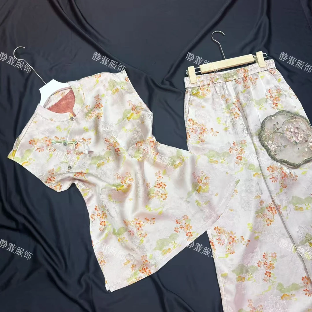 3226《目成心许》常熟春夏新款气质简约新中式复古国风提花套装
