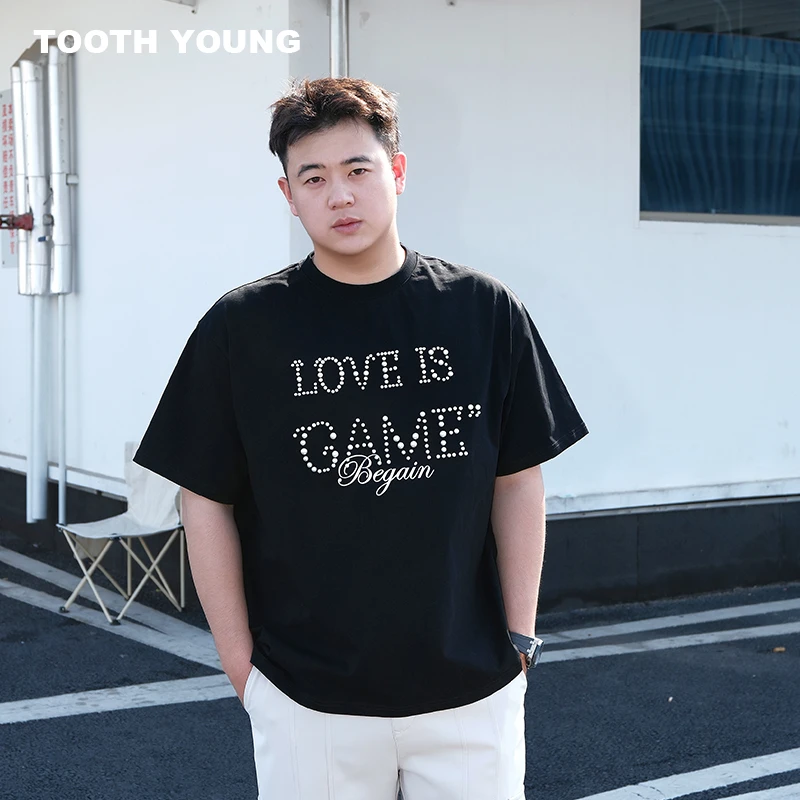 TOOTH YOUNG ‘珍珠’280g圆领男装休闲半袖夏季印花宽松T恤