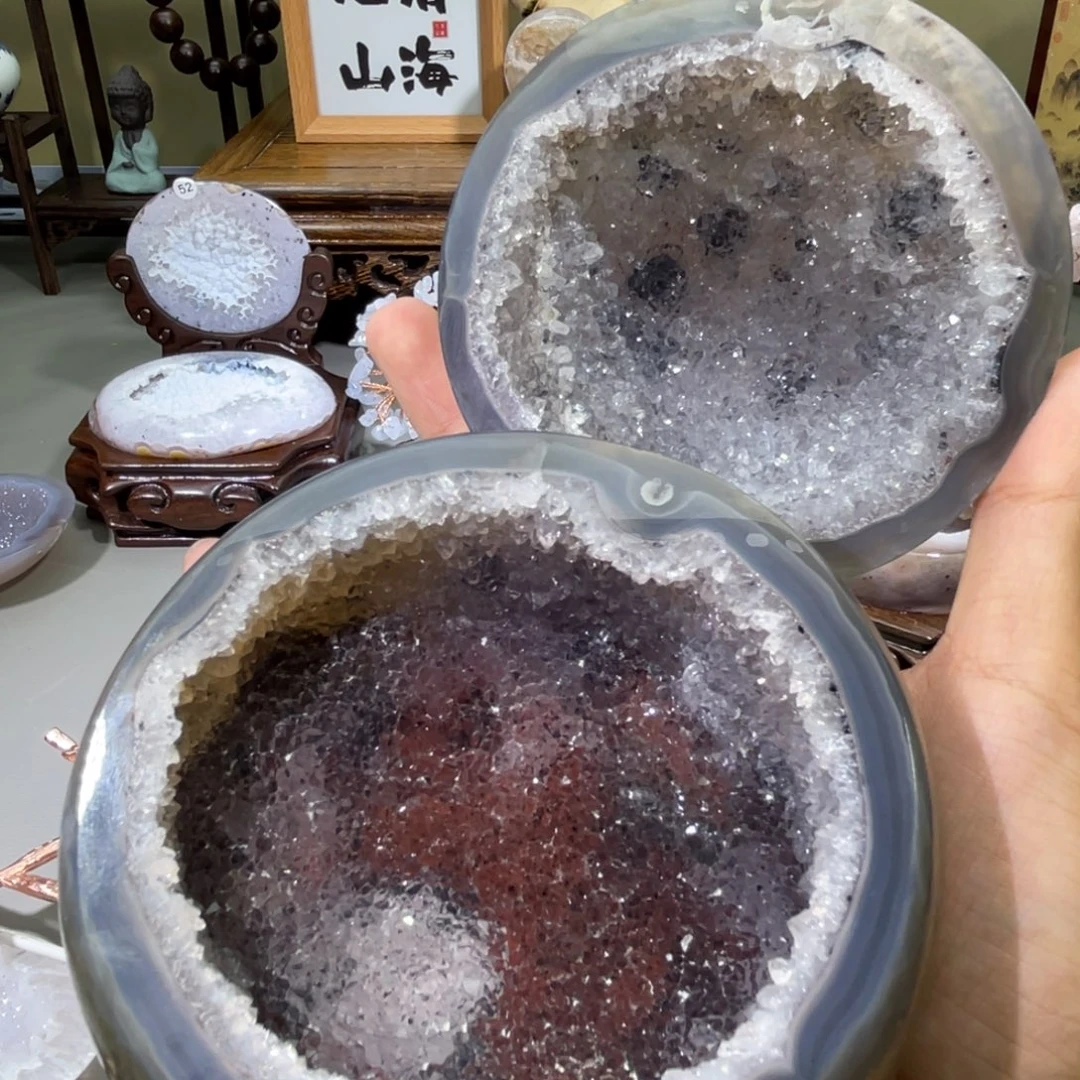 人***古水晶未镶嵌摆件聚宝盆