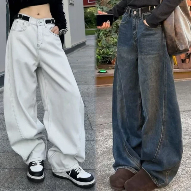 美式炸街弯刀牛仔裤女2025春款季街头百搭宽松