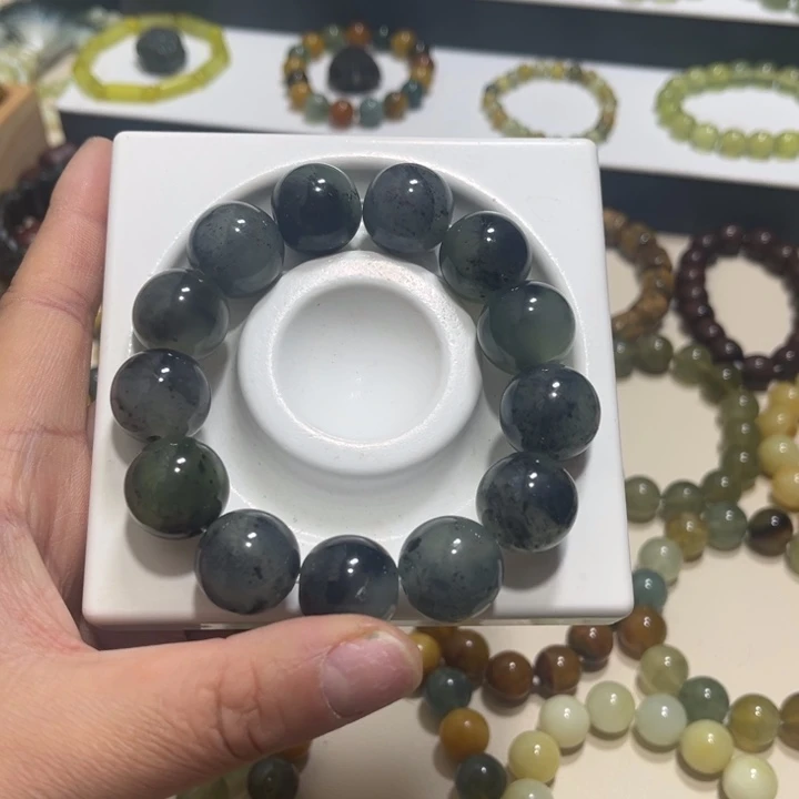 蛇纹石玉未镶嵌手链卡18