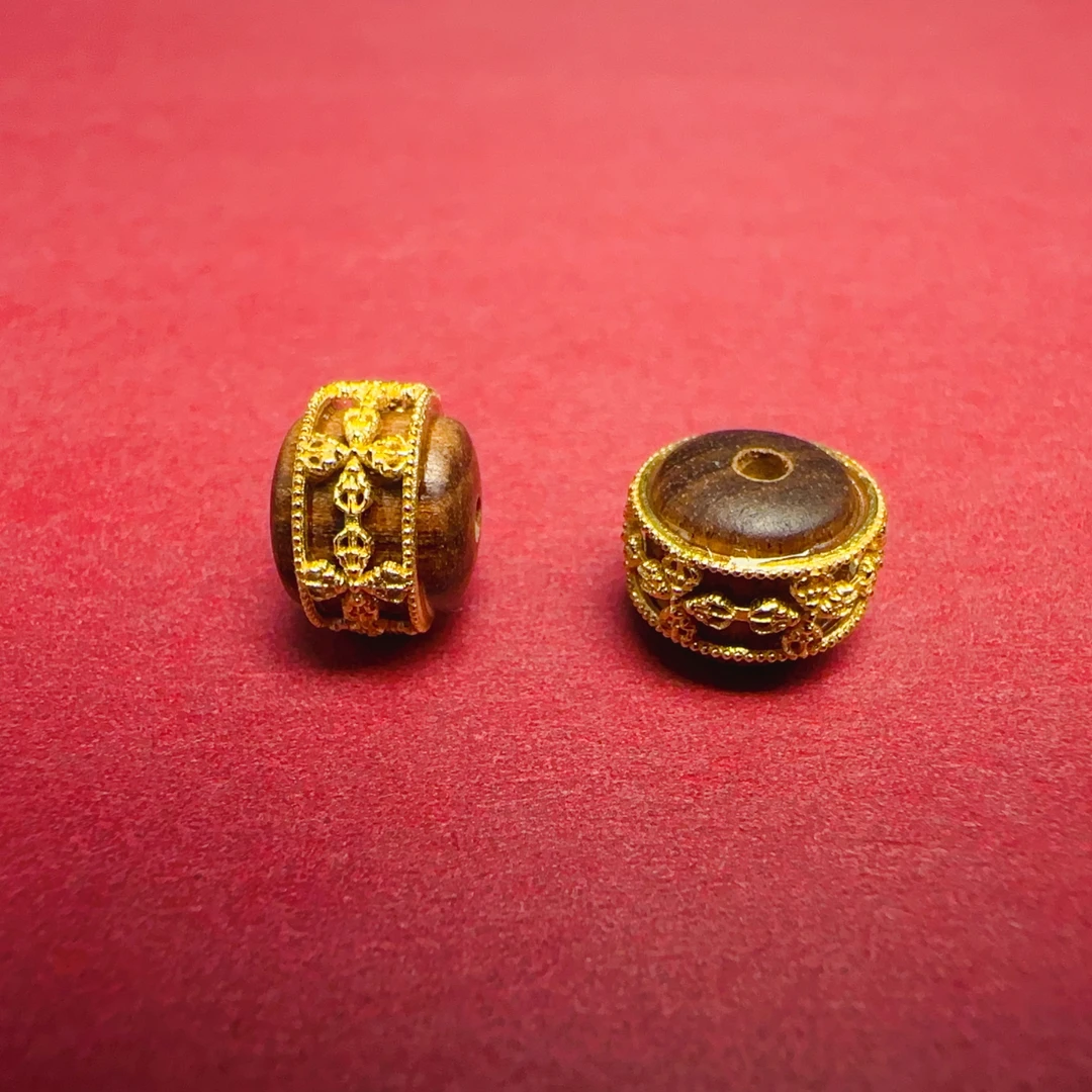 【萌宝饰品】B321楠楠隔珠带花边通孔 8*9mm时尚百搭 DIY配件多样性