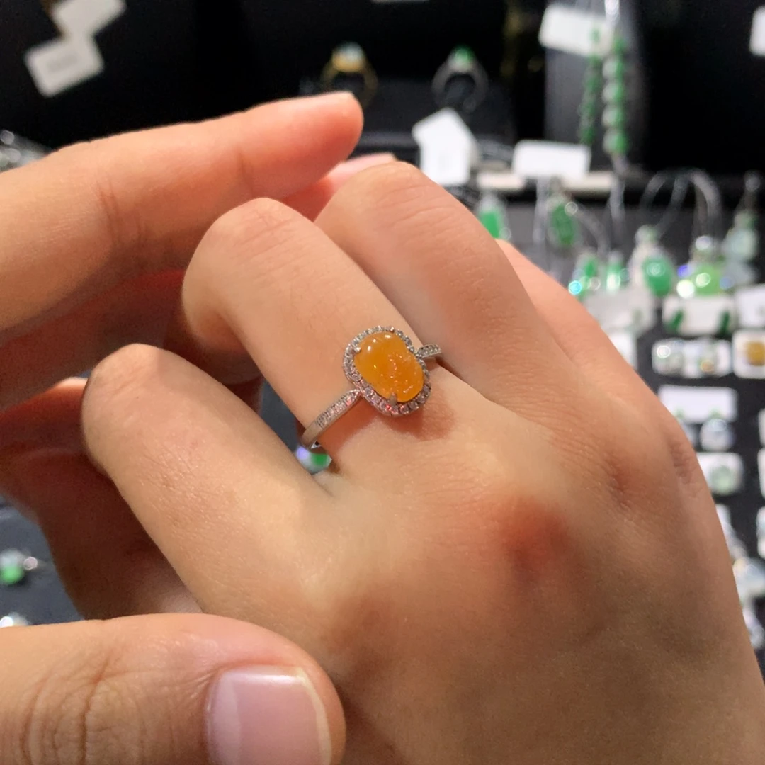 翡翠戒指银S925镶嵌