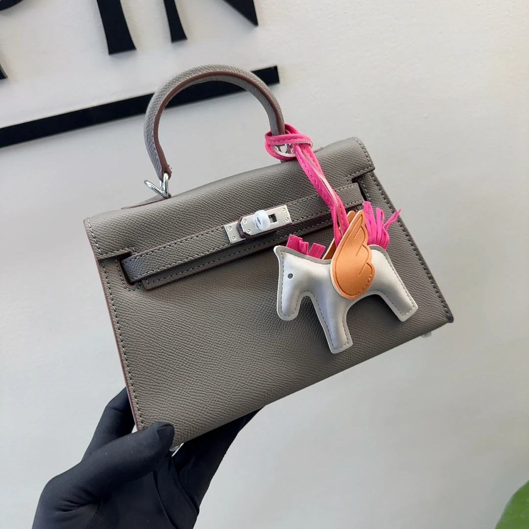 22厘米手掌纹 凯莉包 欧美范气质斜挎小方包 时尚迷你凯莉手拎包