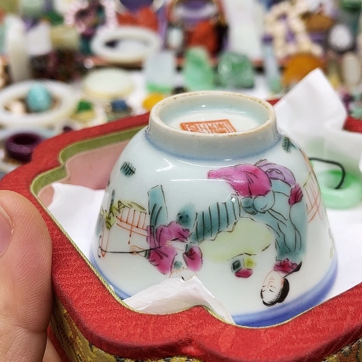 阿***姐青花手绘小主人杯子