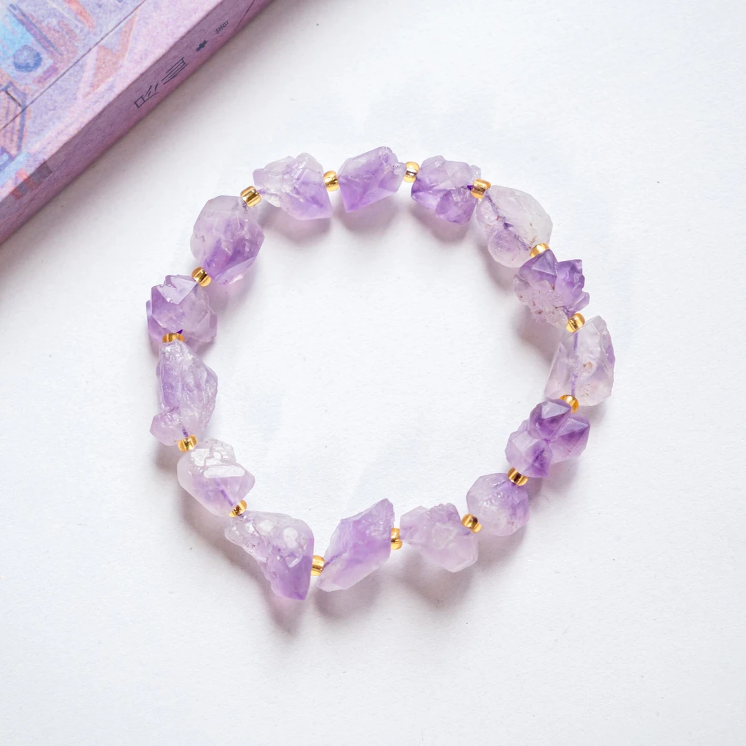 水晶（紫） 手链diy手工圆珠批发水晶手串爆款饰品