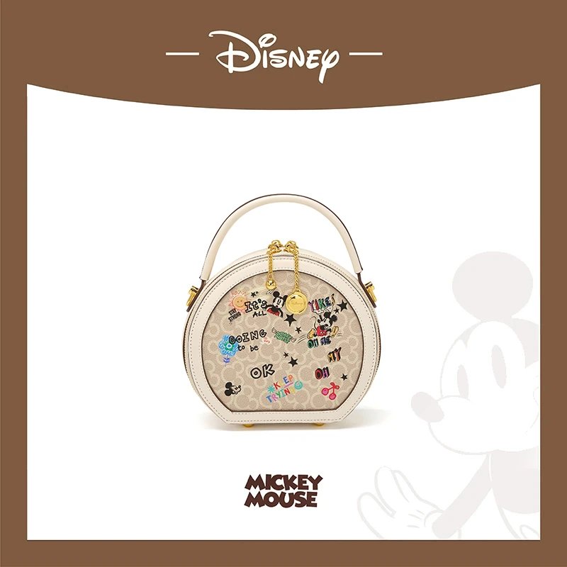 迪士尼Disney涂鸦圆饼包女士印花单肩斜挎包71493