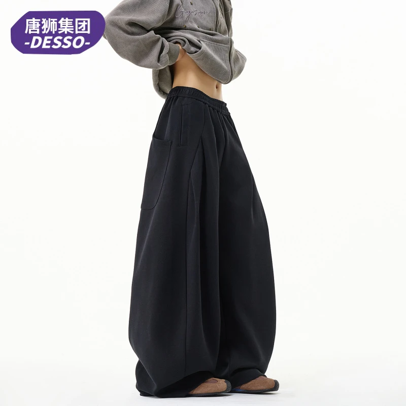 唐狮集团DESSO美式重磅直筒卫裤男士秋冬新款宽松运动阔腿休闲裤