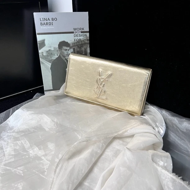 95新 YSL/圣罗兰 Ysl香槟酒手拿包