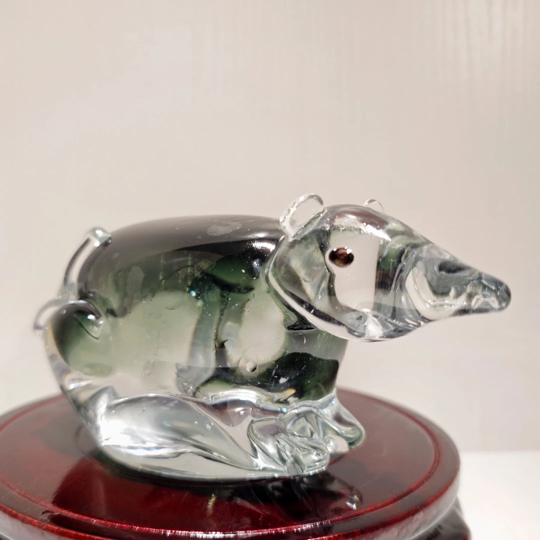 美琉老琉璃  十二生肖水晶琉璃鼠摆件客厅玄关装饰品