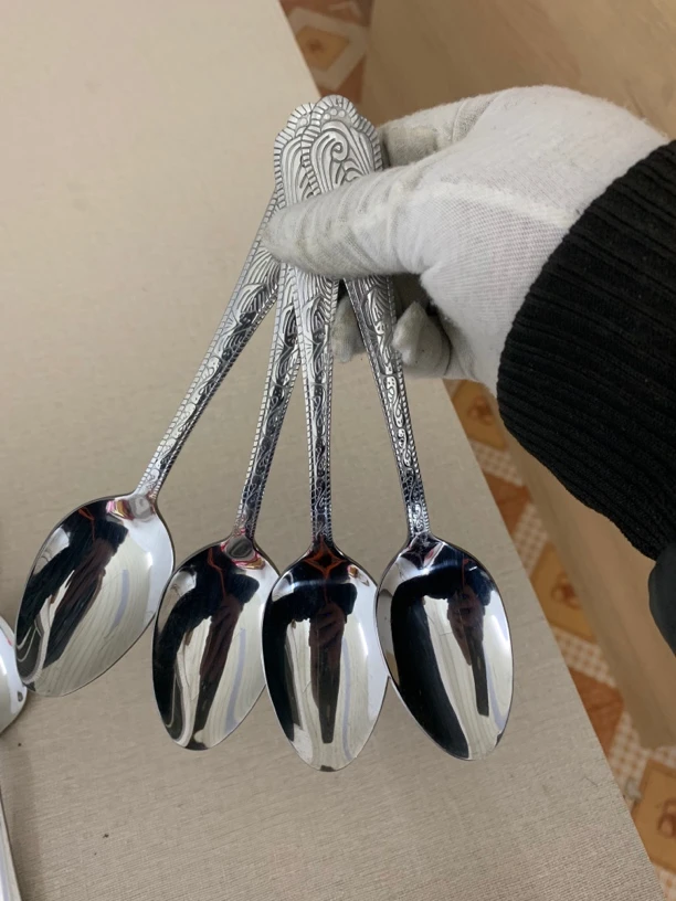 孤品加厚西餐勺创意甜品勺汤匙家用调羹勺饭勺4支 编号012