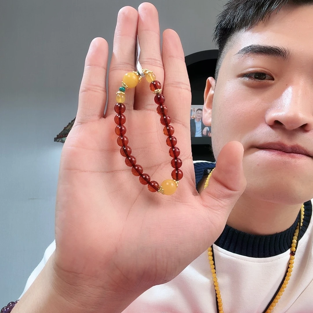 琥珀未镶嵌手链晶7001