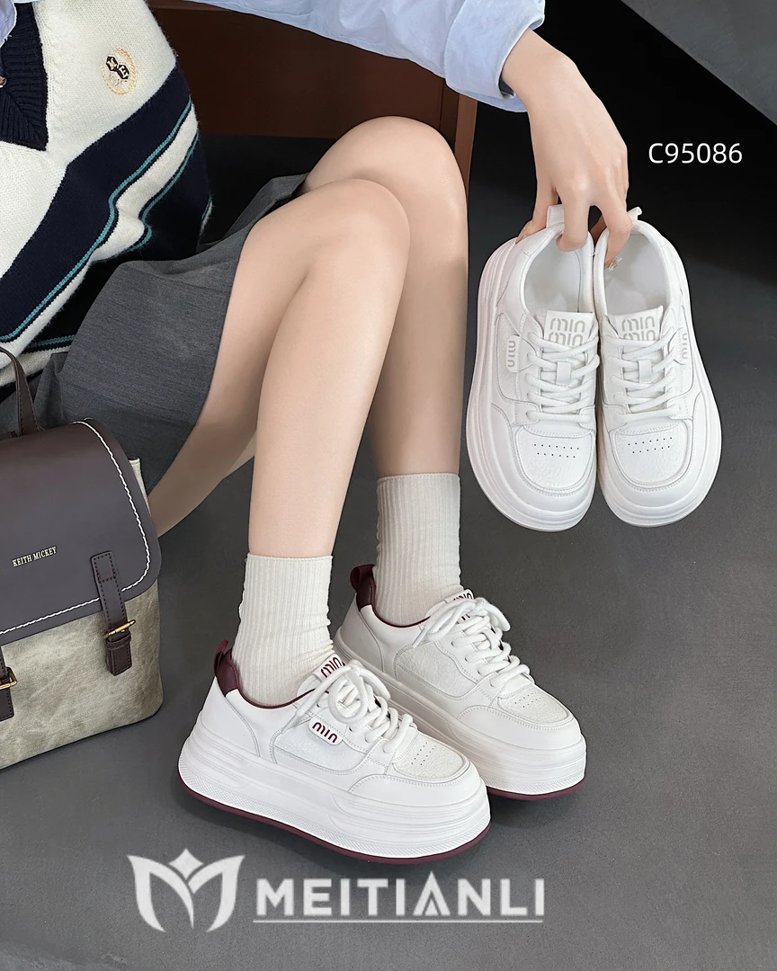 A5086松糕底皮面舒适轻便休闲鞋