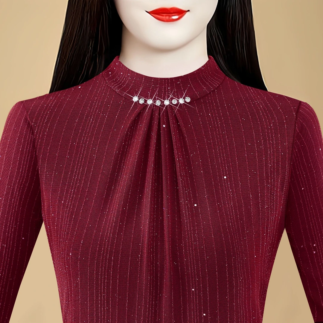 打底衫女内搭外穿洋气秋冬新款蕾丝加绒加厚百搭保暖女打底衫新款