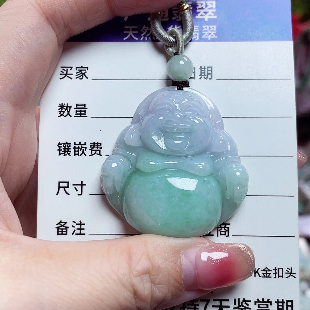 翡翠未镶嵌颈饰佛公13