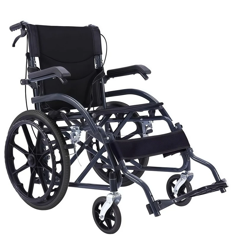 超轻轮椅折叠轻便携小型老年人残疾人专用旅行免充气手推车代步车