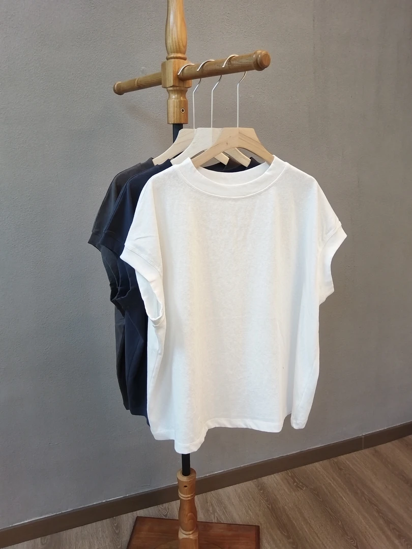 喜柿-【慵懒夏日】订单款夏季麻感雪花棉圆领短袖T恤