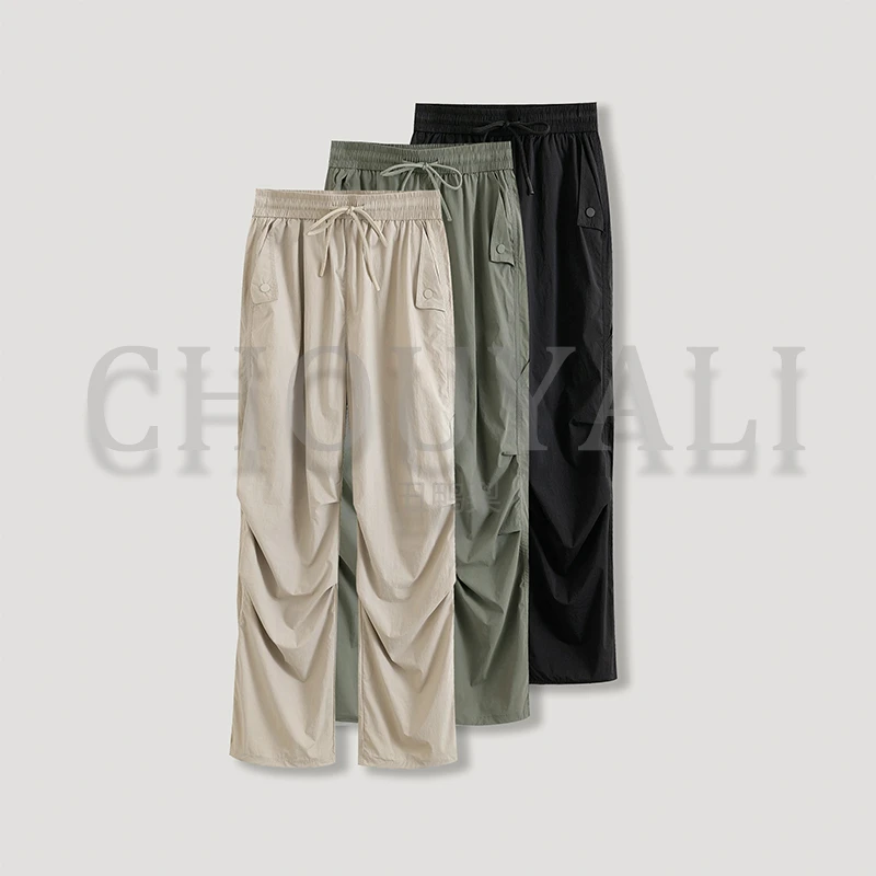 夏季新款潮流时尚百搭美式工装宽松直筒休闲裤