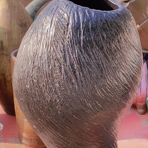 紫砂花盆口10高度30.5无孔