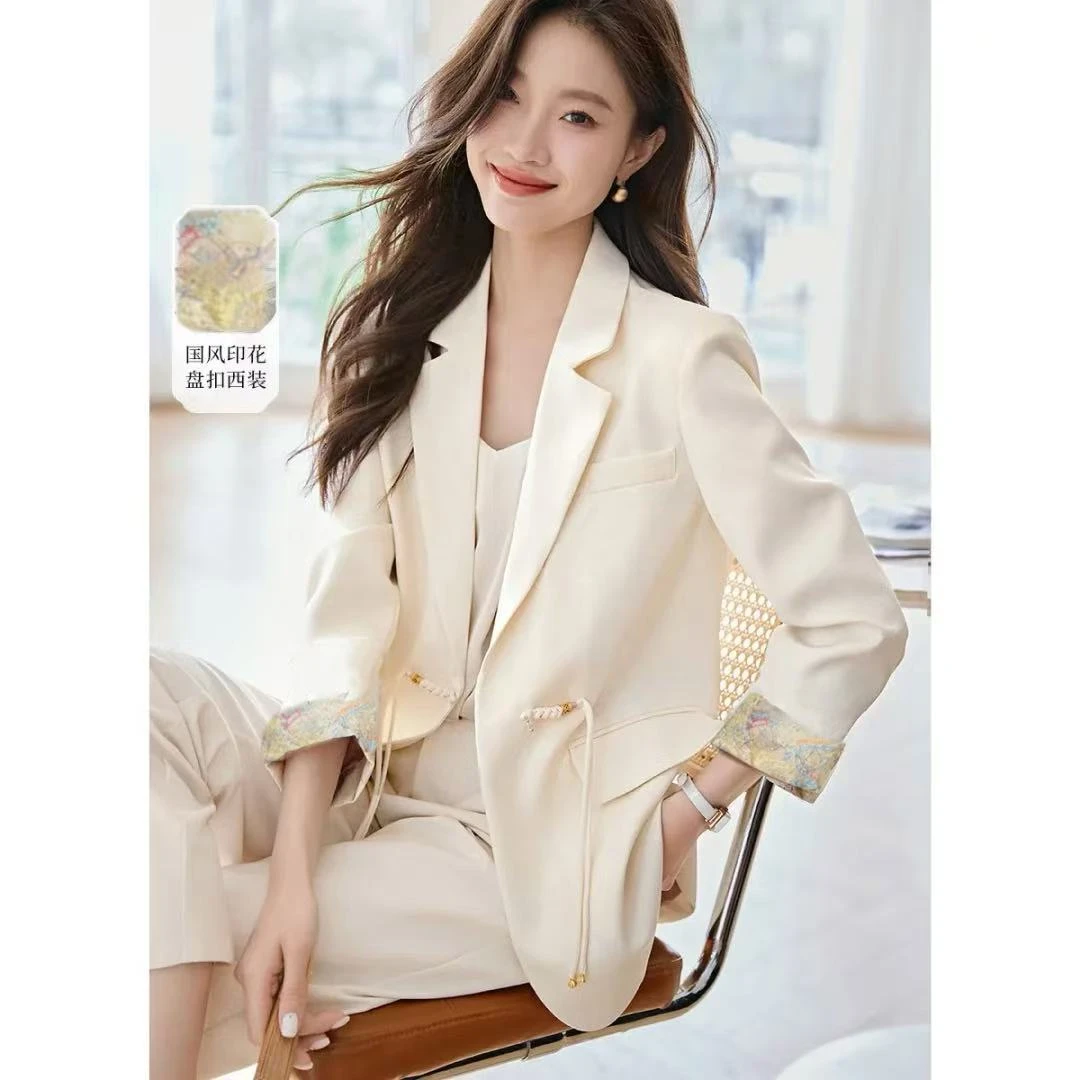新中式国风气质宽松显瘦洋气高端百搭西装外套F061
