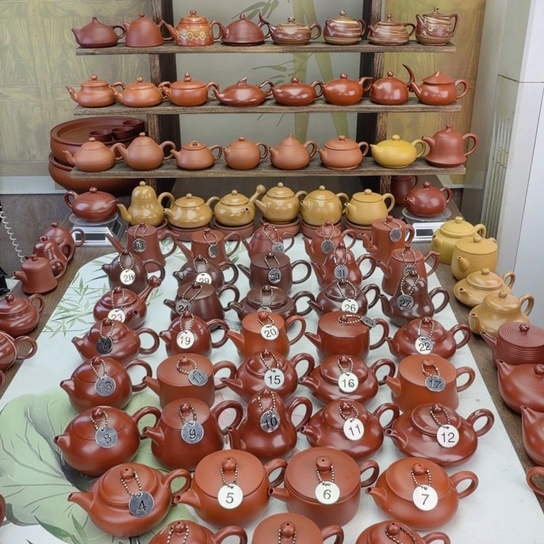 释***晰紫砂茶壶19个大红袍手拉壶搭配红杯好的