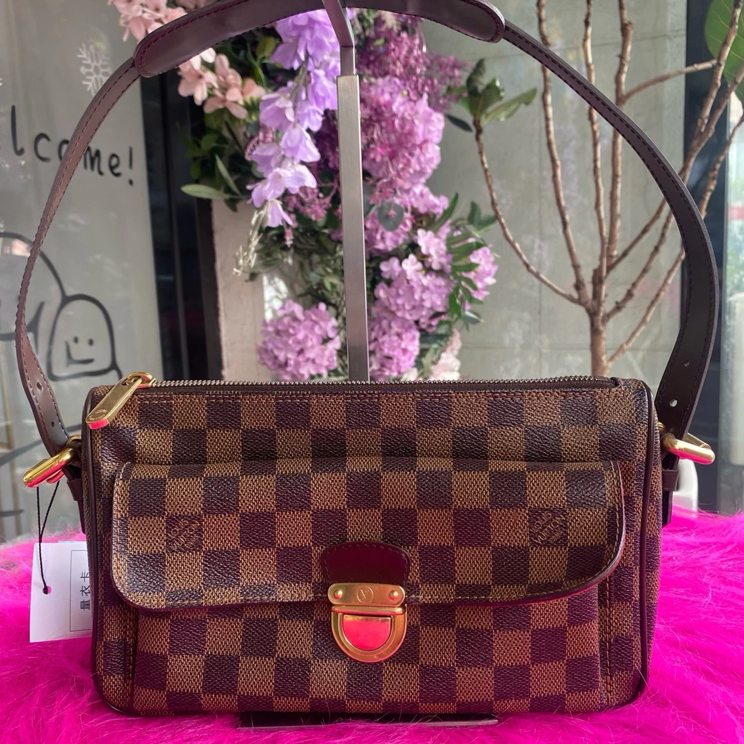 95新 LouisVuitton/路易威登 Lv路易威登棕棋盘奔驰包腋下单肩包