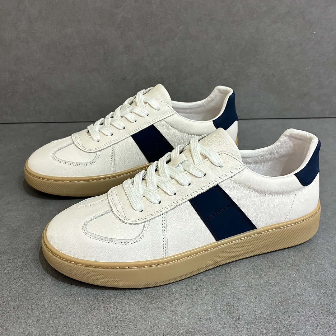 鞋子男款爆款板鞋男2025秋季德训鞋软底透气新款百搭男鞋真皮潮鞋