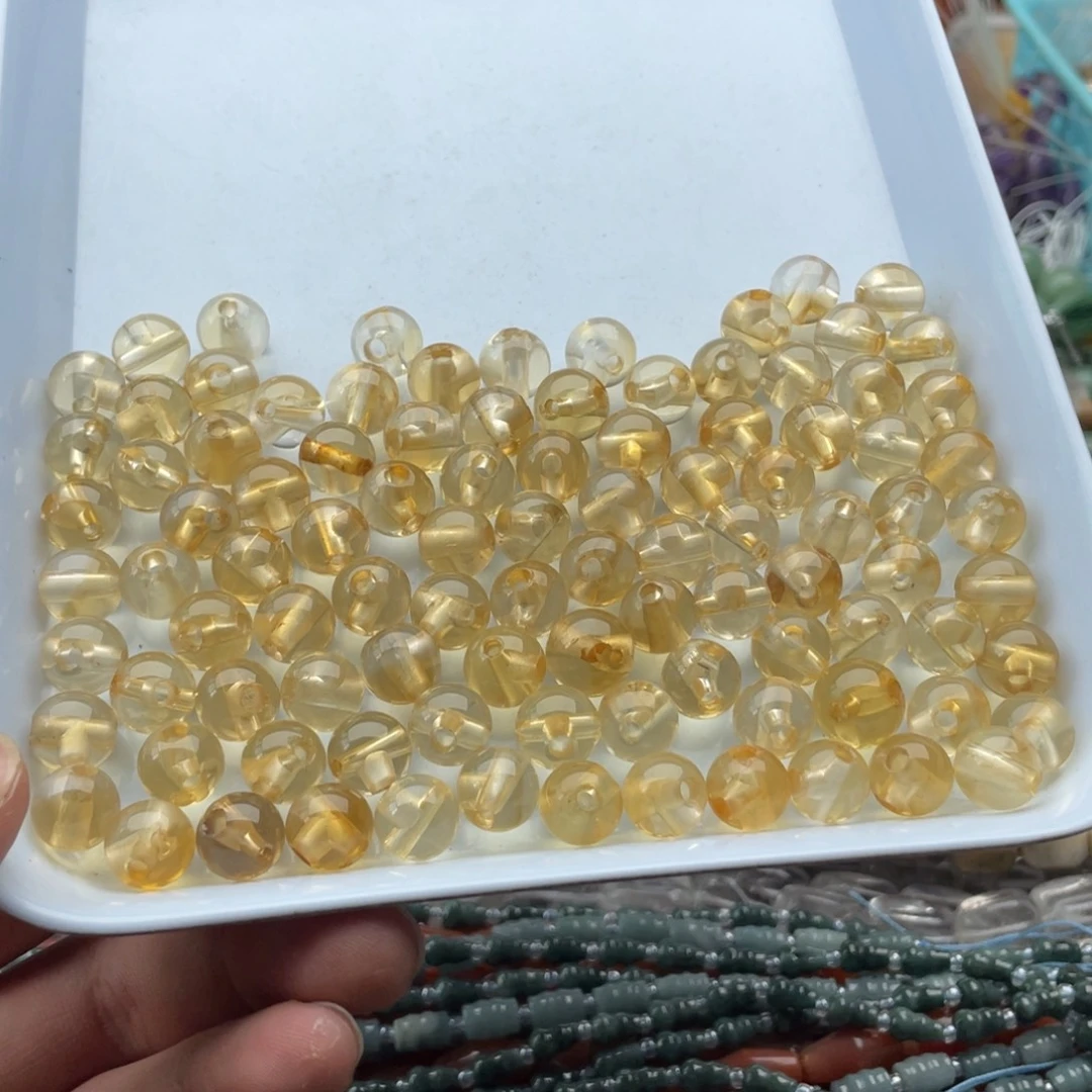 玛瑙/玉髓合金珠宝半成品两个装卡10mm黄水圆珠三通