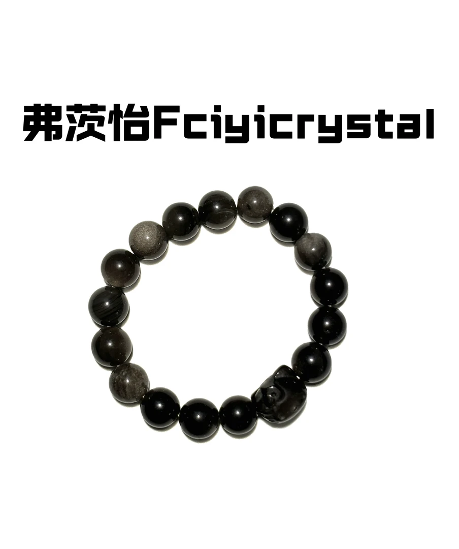 【曜石kitty公主】银曜石kitty公主手串银曜石kitty猫小姐公主佩戴