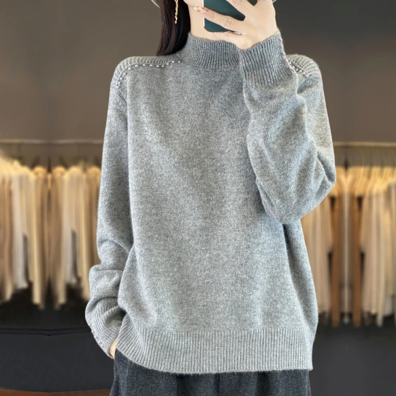 胖mm秋冬大码半高领女士毛衣加厚2025新款洋气内搭宽松针织打底衫