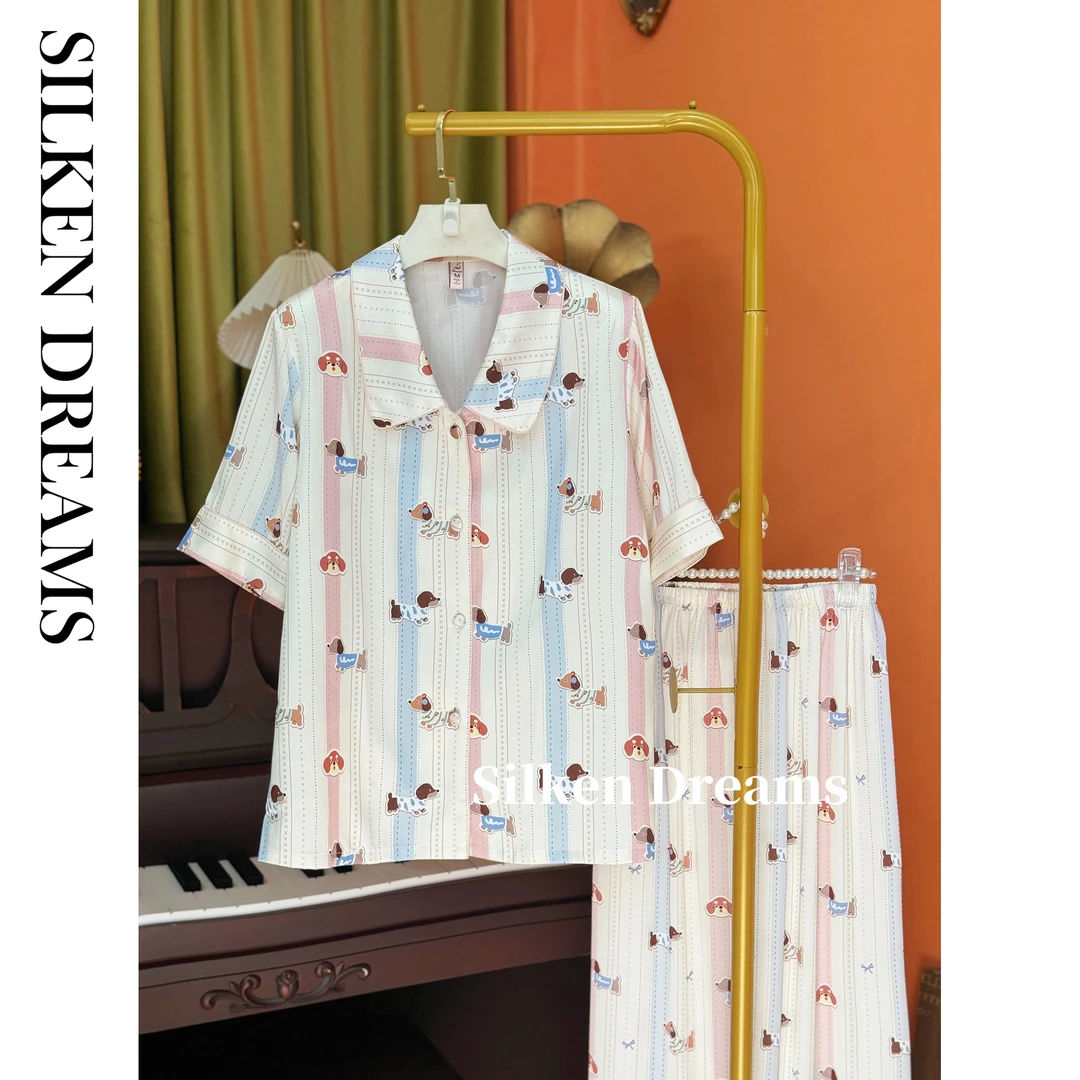 【甜宅日记|线条小狗】夏季可爱时尚潮流可外穿睡衣家居服套装7