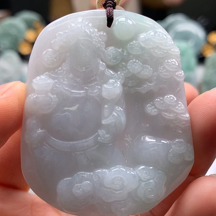 翡翠未镶嵌颈饰财神爷福利