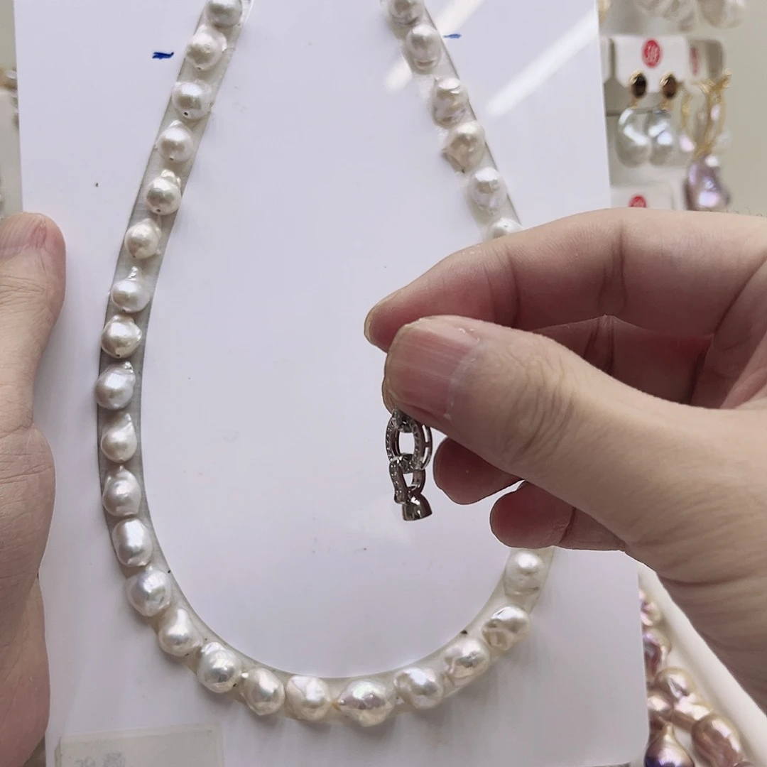 淡水珍珠银S925镶嵌颈饰雨*