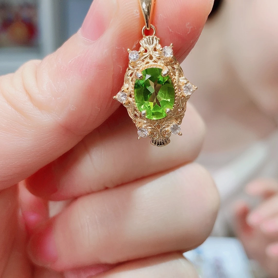 颈饰银S925镶嵌橄榄石